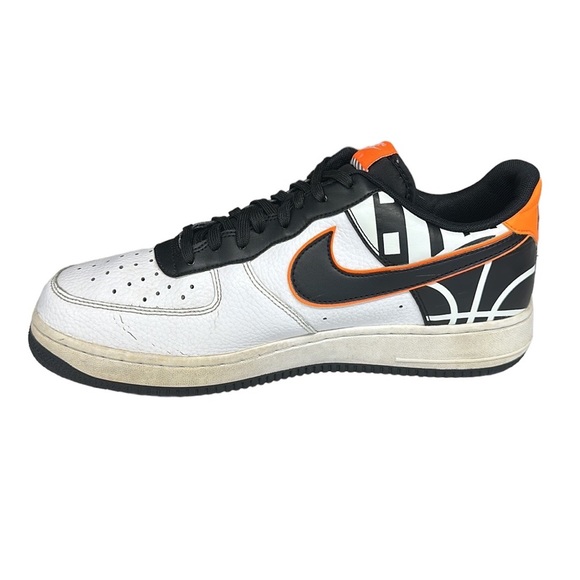 Nike Air Force One 1'07 LV8 Low White Black Orange Shoes #823511-104 Size 10.5 - Picture 7 of 11